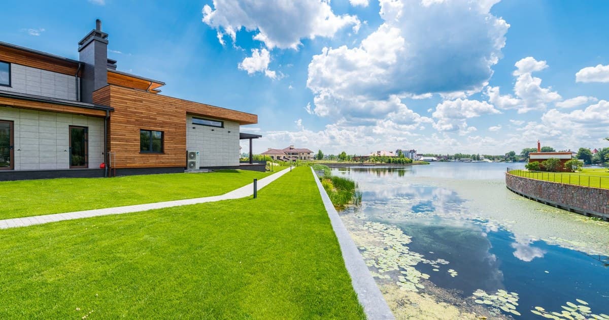 Modern house with landscaped lawn in a Lahore residential area