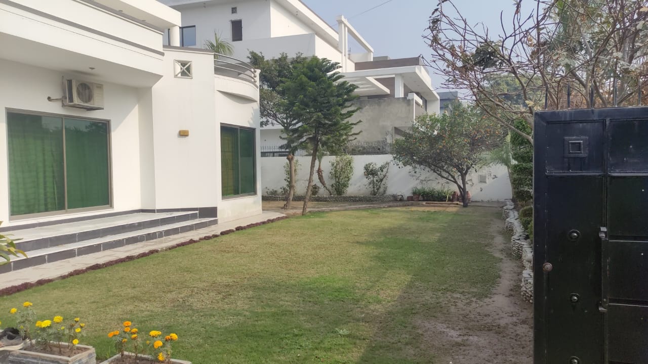 Lawn and garden in front of the house