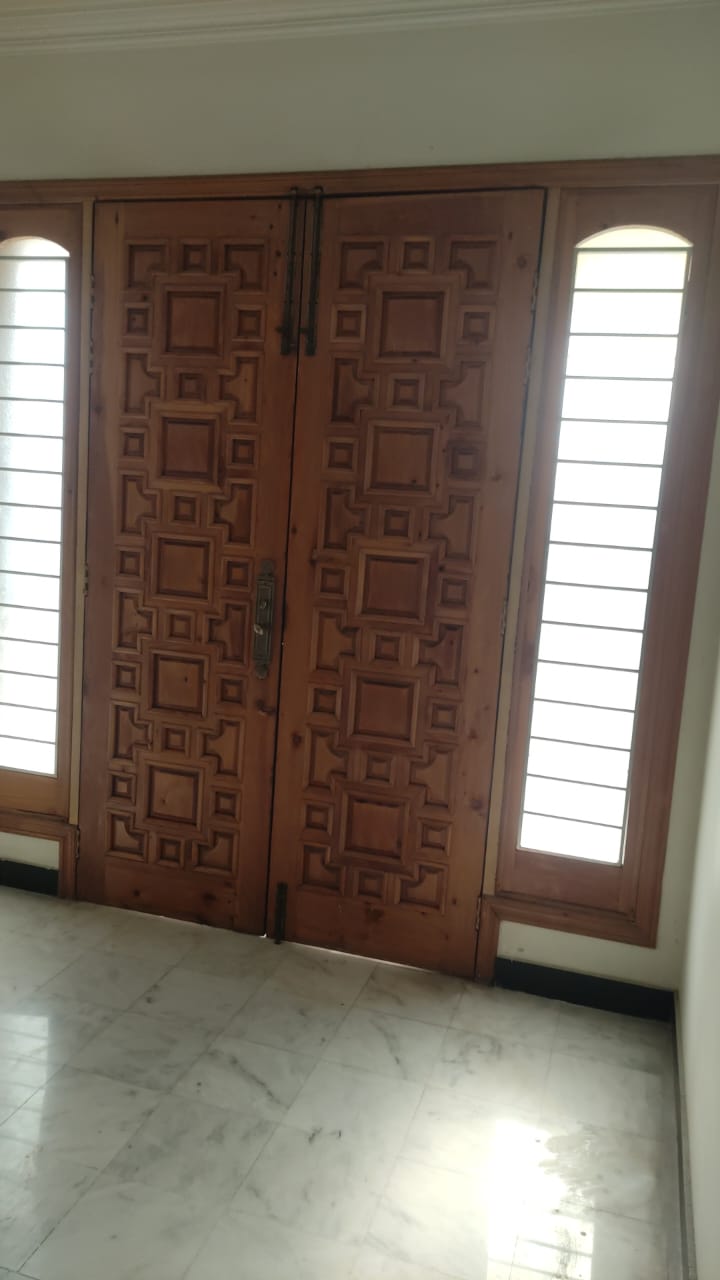 Solid wood main double door of the house